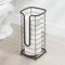 mDesign Metal Free Standing Toilet Paper Stand, Holds 3 Rolls
